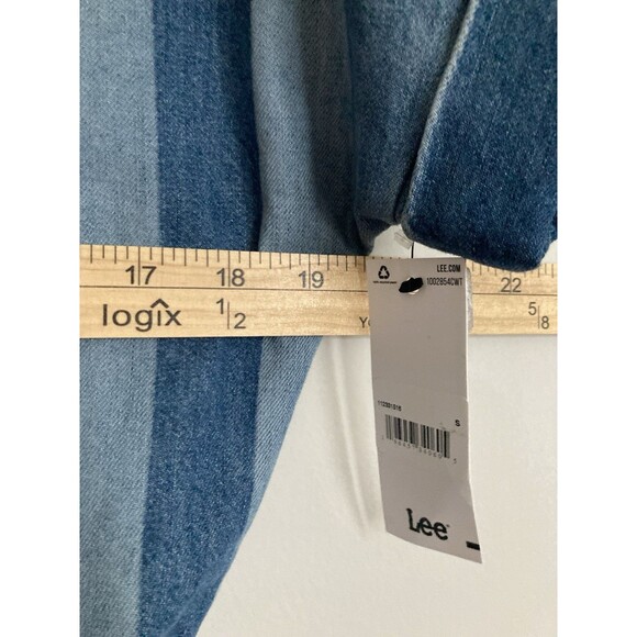 NEW Lee Union-Alls Denim Romper SMALL Striped Shortalls Utility Boho - Picture 10 of 12